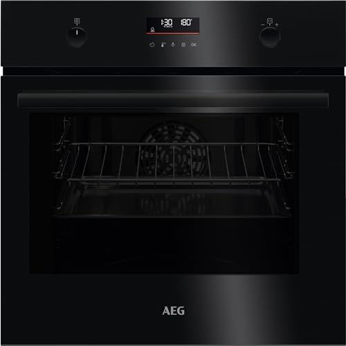 AEG BPE53516AB Einbau-Backofen / Pyrolyse Selbstreinigung / Serie 6000 Ringheißluft: gleichmäßige Garergebnisse auf 3 Ebenen / 25 Automatikprogramme / LED-Touchdisplay / Schnellaufheizung / Schwarz