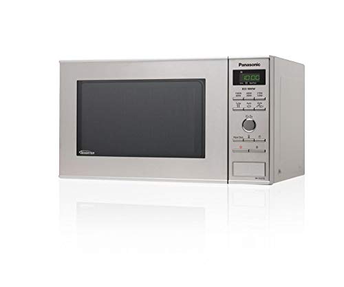 Panasonic NN-SD27HSGTG Mikrowellenherd mit Glasdrehteller, 23 l, 1000 W, 10 automatische Programme, automatisches Auftauen, 6 Leistungsstufen, Timer, digitales LED-Display, Edelstahl & Silber