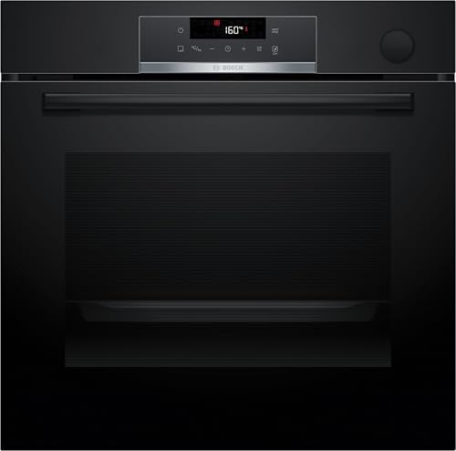 Bosch HRG532BB3, Serie 4, Einbau-Backofen mit Dampfunterstützung 60 x 60 cm, Air Fry Funktion, 15 Automatikprogramme, Hydrolytische Reinigungshilfe, 3D-Heißluft, LED Touch Control, Soft Close, Schwarz