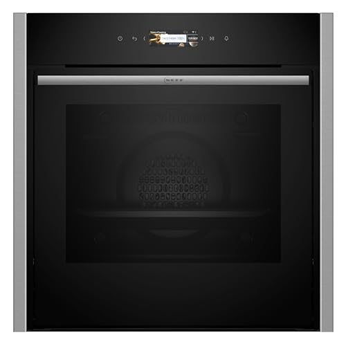 NEFF B44CR21N0 Einbau-Backofen N70, Made in Germany, Integrierbarer Backofen 60 x 60cm, Hide, Full Touch TFT-Display, Automatikprogramme, Home Connect, Edelstahl, Amazon Exclusive Edition