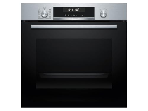 Bosch HBG578BS3, Serie 6, Einbau-Backofen 60 x 60cm, Pyrolyse-Selbstreinigung, Air Fry Funktion, Automatikprogramme, 3D-Heißluft, Hydrolytische Reinigungshilfe, Soft Close, LCD-Display, Edelstahl