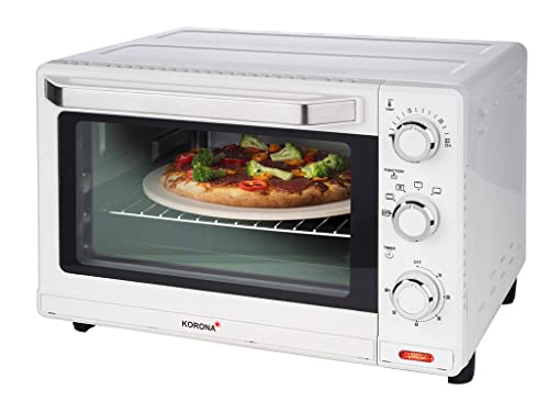 Korona 57158 Multifunktions-Toastofen Weiß/Edelstahl I 24 Liter I kleiner Pizzaofen I Kompakt Backofen I Mini...