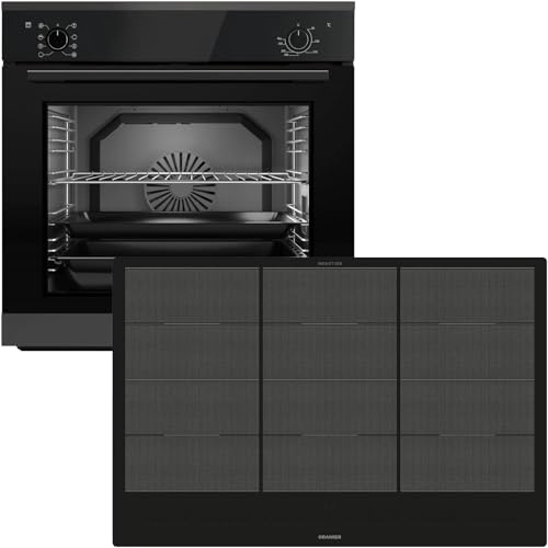 Oranier Einbau-Backofen Set EBS320 autark - 9 Funktionen - breites 80 cm Flächen-Induktion FLI680-6 Zonen Kochfeld & Multi-Slider-Steuerung