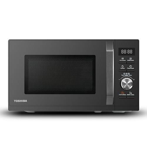 Toshiba MW3-AG20PE(BK) Mikrowellen mit Grill 20L 3-in-1 Mikrowellenherd 1000W, Chef-Abtauung, Mikrowelle, Grill, Kombi, 5 Leistungsstufen, 8 Automatikprogrammen, Einfacher Reinigung, Schwarz