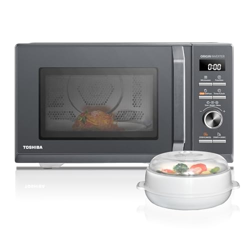 Toshiba MW3-AC26SFI(MG) Mikrowelle mit Grill und Heißluft 6-in-1 Mikrowellenherd mit Dampfgarer 26L 900W...